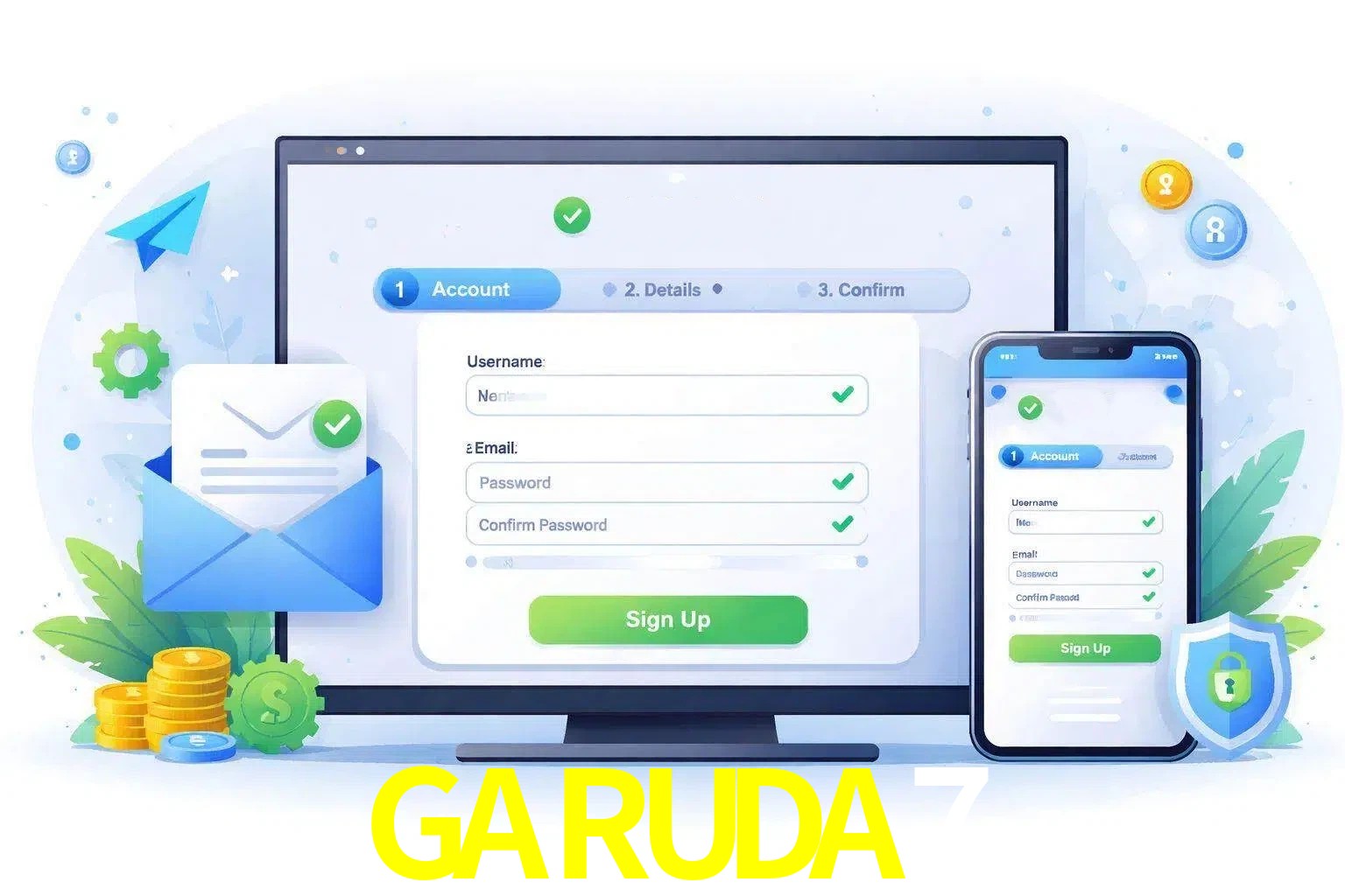 Registro de nuevo usuario y configuración de cuenta GARUDA7